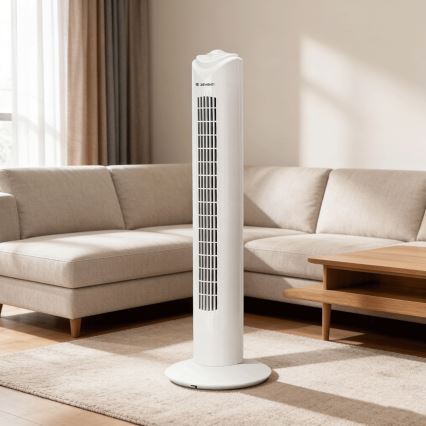 ZEVENTI - stulpinis ventiliatorius FLOW 45W/230V baltas