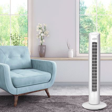 ZEVENTI - stulpinis ventiliatorius FLOW 45W/230V baltas