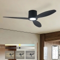 ZEVENTI – Dimeriu reguliuojamas LED lubų ventiliatorius VENTORA LED/24W/230V 3000/4000/6000K Wi‑Fi Tuya, juodas, su nuotolinio valdymo pultu