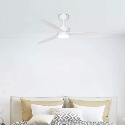 ZEVENTI - LED dimeriuojamas lubų ventiliatorius ULUWATU LED/20W/230V 2700-6500K 132cm baltas + nuotolinio valdymo pultas