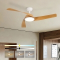 ZEVENTI - Dimeriuojamas lubinis ventiliatorius su LED AERYS LED/24W/230V 3000/4000/6000K Wi-Fi Tuya balta/ąžuolas + nuotolinis pultelis