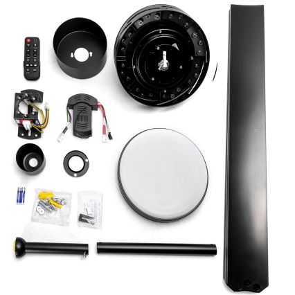 ZEVENTI - LED reguliuojamas lubų ventiliatorius WALKIKI LED/24W/230V 2700-6500K 165 cm juodas + nuotolinis valdymas