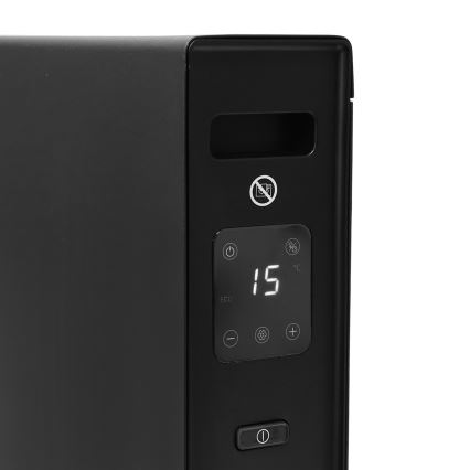 ZEVENTI - Elektrinis tiesioginis šildytuvas/konvektorius su LCD ekranu 1250/2000W/230V juoda + nuotolinio valdymo pultas