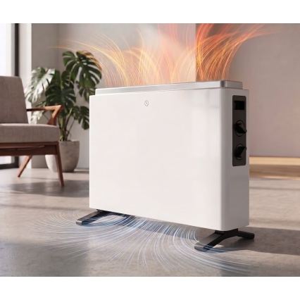 ZEVENTI - Elektrinis tiesioginis šildytuvas/konvektorius 800/1200/2000W/230V baltas