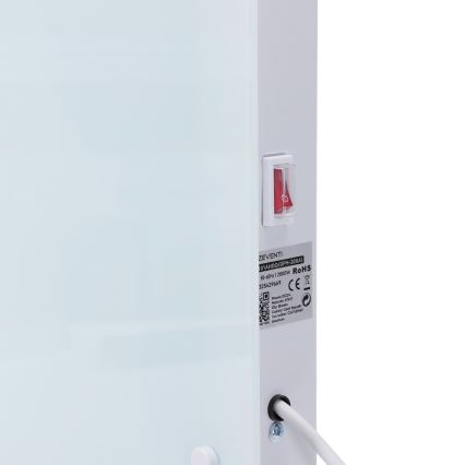 ZEVENTI - Išmanus sieninis elektrinis prietaisas tiesioginis šildytuvas/konvektorius su LCD ekranu 1000/2000W/230V Wi-Fi balta