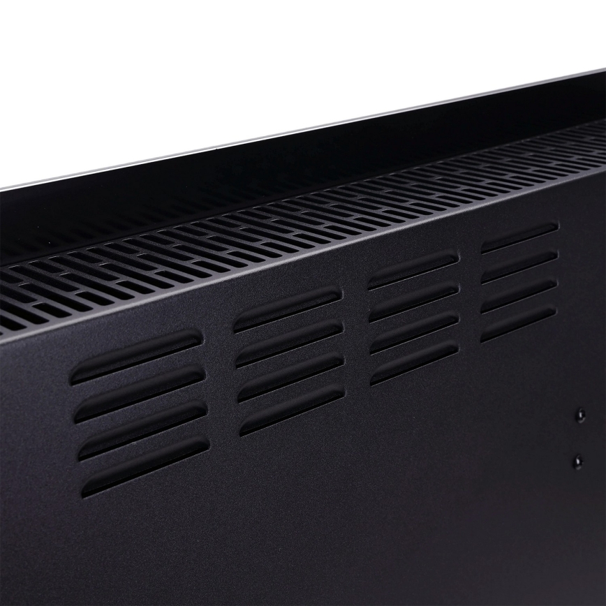 ZEVENTI - Išmanus sieninis elektrinis šildytuvas/konvektorius su LCD ekranu 1000/2000W/230V Wi-Fi juoda