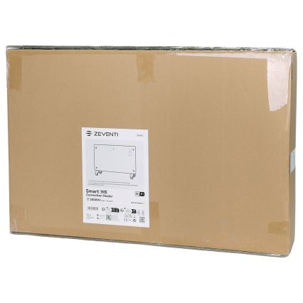 ZEVENTI - Išmanus sieninis elektrinis šildytuvas/konvektorius su LCD ekranu 1000/2000W/230V Wi-Fi juoda