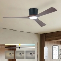 ZEVENTI - LED dimeriuojamas lubinis ventiliatorius AUREX LED/24W/230V 3000/4000/6000K Wi-Fi Tuya juoda/riešutmedis + nuotolinis valdymas