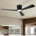 ZEVENTI - LED dimeriuojamas lubinis ventiliatorius AUREX LED/24W/230V 3000/4000/6000K Wi-Fi Tuya juodas + nuotolinio valdymo pultas