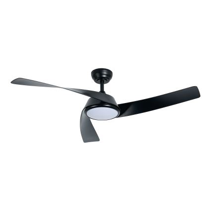 ZEVENTI - LED lubų ventiliatorius AERYS su reguliuojamu LED apšvietimu, 24W/230V, 3000/4000/6000K, Wi-Fi (Tuya), juodas + nuotolinio valdymo pultas