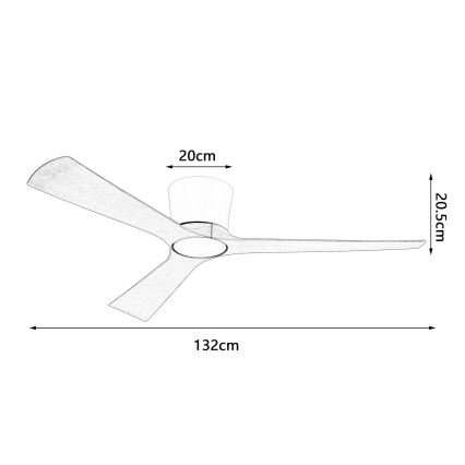 ZEVENTI - LED reguliuojamo apšvietimo lubinis ventiliatorius AUREX LED/24W/230V 3000/4000/6000K Wi-Fi Tuya balta/ąžuolas + nuotolinis pultas