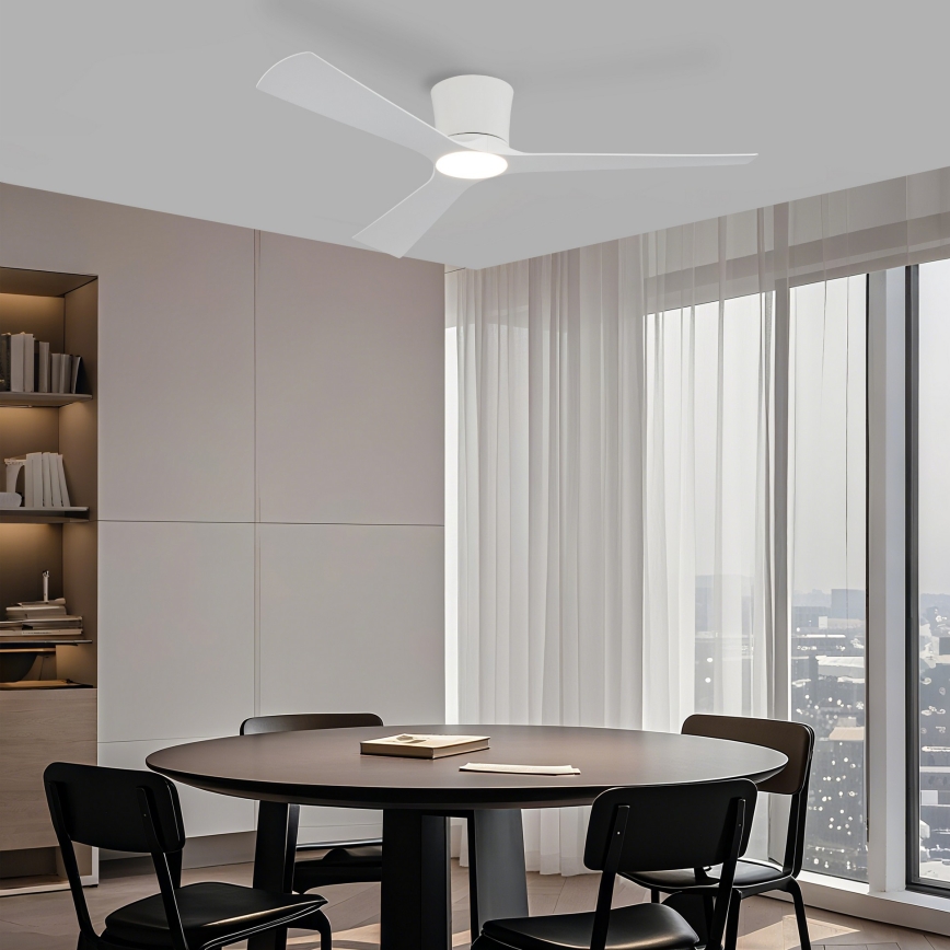 ZEVENTI - Reguliuojamas LED lubinis ventiliatorius AUREX LED/24W/230V 3000/4000/6000K Wi-Fi Tuya baltas + nuotolinis pultas