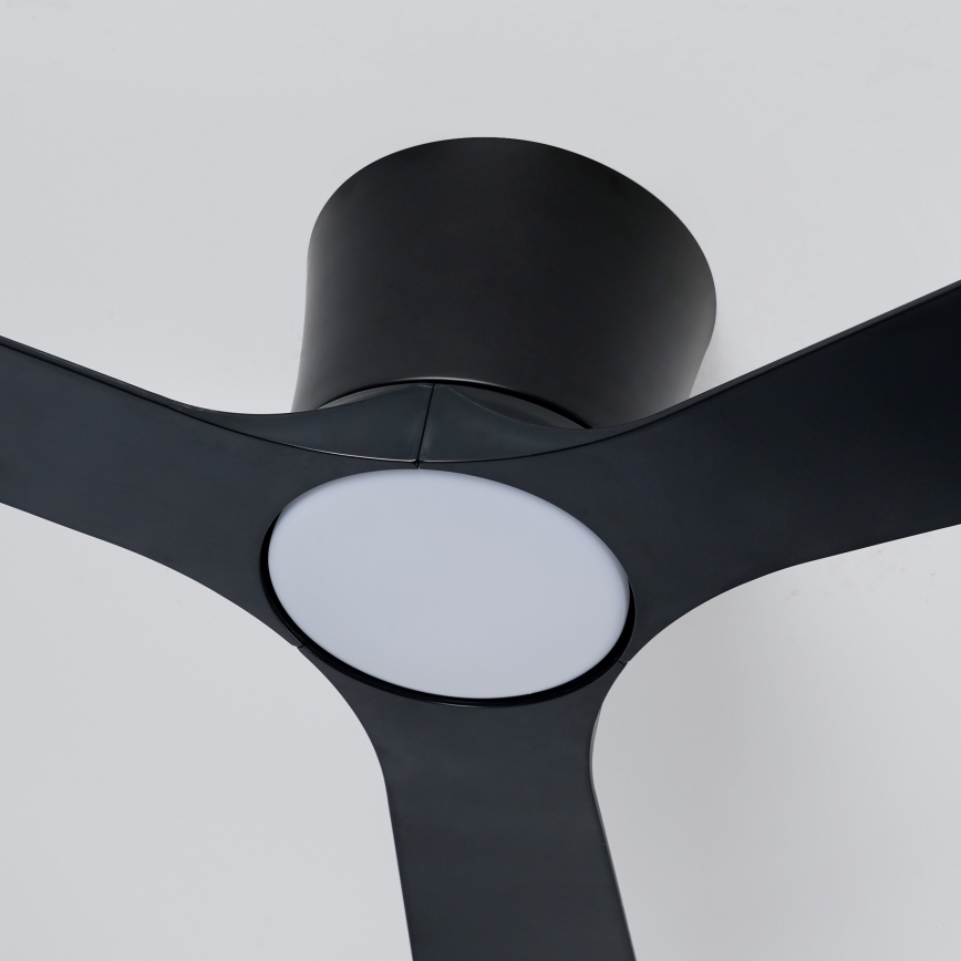 ZEVENTI - LED dimeriuojamas lubų ventiliatorius AUREX LED/24W/230V 3000/4000/6000K Wi-Fi Tuya juodas + nuotolinio valdymo pultas