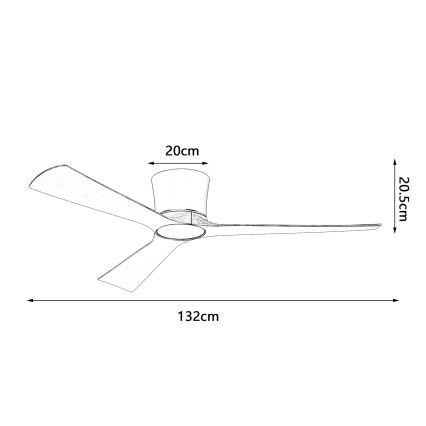 ZEVENTI - dimeriuojamas LED lubinis ventiliatorius AUREX LED/24W/230V 3000/4000/6000K Wi-Fi Tuya juoda/riešutmedžio + su nuotoliniu pulteliu
