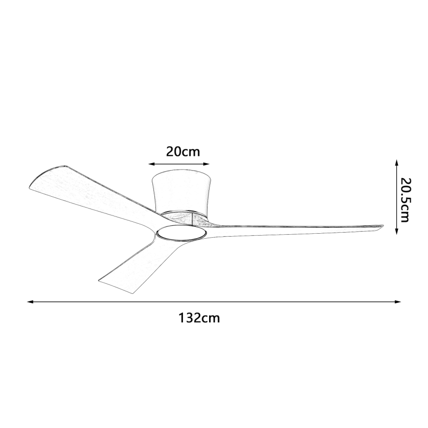 ZEVENTI - dimeriuojamas LED lubinis ventiliatorius AUREX LED/24W/230V 3000/4000/6000K Wi-Fi Tuya juoda/riešutmedžio + su nuotoliniu pulteliu