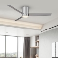 ZEVENTI - LED Lubinis ventiliatorius BARROSA LED/18W/230V 3000/4000/6000K Wi-Fi Tuya matinio chromo + su nuotoliniu valdymu