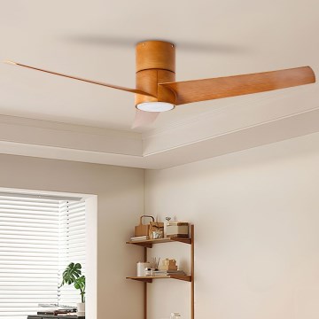 ZEVENTI - LED lubinis ventiliatorius BARROSA LED/18W/230V 3000/4000/6000K Wi-Fi Tuya ruda + nuotolinio valdymo pultas