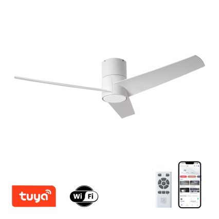 ZEVENTI - LED lubinis ventiliatorius BARROSA LED/18W/230V 3000/4000/6000K Wi-Fi Tuya balta + nuotolinio valdymo pultas