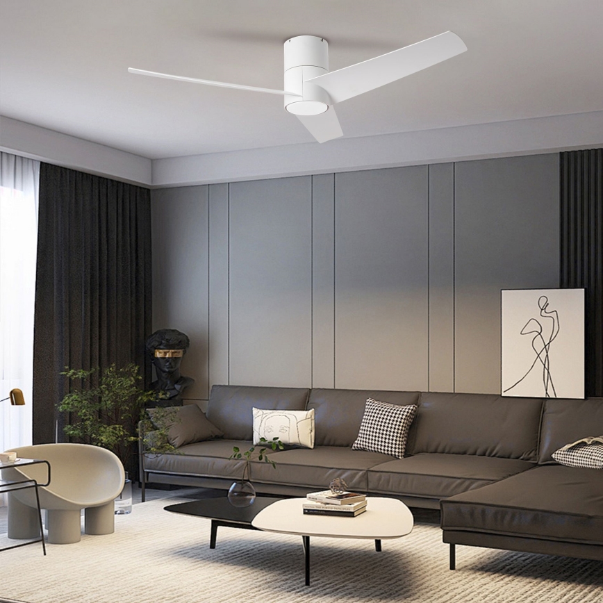 ZEVENTI - LED lubinis ventiliatorius BARROSA LED/18W/230V 3000/4000/6000K Wi-Fi Tuya balta + nuotolinio valdymo pultas