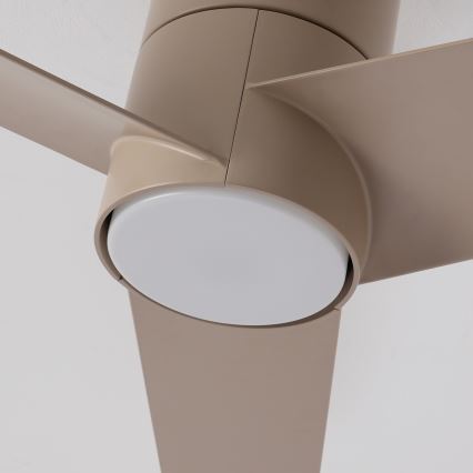 ZEVENTI - LED lubinis ventiliatorius BARROSA LED/18W/230V 3000/4000/6000K Wi-Fi Tuya smėlinis + nuotolinis valdymas