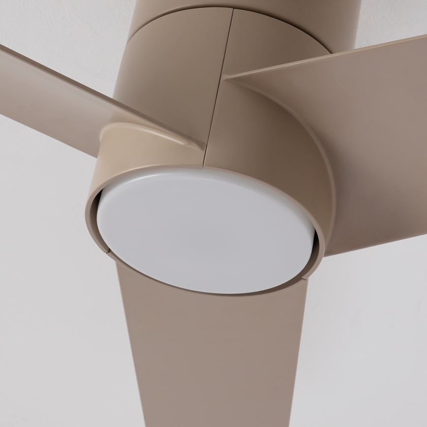 ZEVENTI - LED lubinis ventiliatorius BARROSA LED/18W/230V 3000/4000/6000K Wi-Fi Tuya smėlinis + nuotolinis valdymas