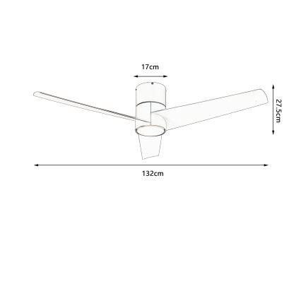 ZEVENTI - LED lubinis ventiliatorius BARROSA LED/18W/230V 3000/4000/6000K Wi-Fi Tuya smėlinis + nuotolinis valdymas