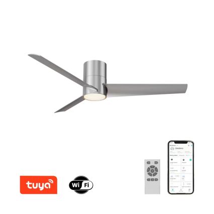 ZEVENTI - LED lubinis ventiliatorius BARROSA LED/18W/230V 3000/4000/6000K Wi-Fi Tuya matinis chromas + nuotolinio valdymo pultas