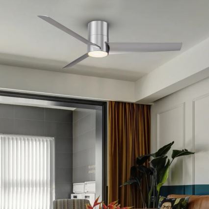 ZEVENTI - LED lubinis ventiliatorius BARROSA LED/18W/230V 3000/4000/6000K Wi-Fi Tuya matinis chromas + nuotolinio valdymo pultas