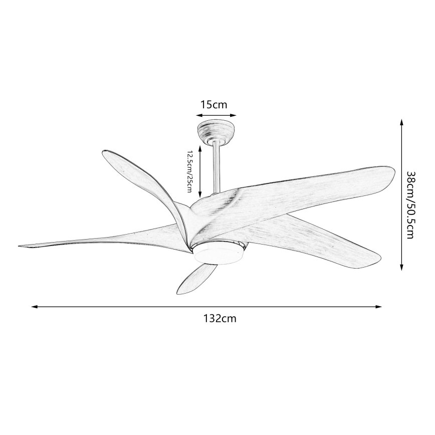 ZEVENTI - LED Reguliuojamas lubinis ventiliatorius LUCCA LED/18W/230V 3000-6000K Wi-Fi Tuya ruda + nuotolinio valdymo pultas