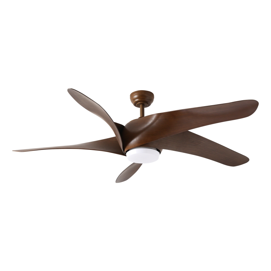 ZEVENTI - LED lubinis ventiliatorius LUCCA LED/18W/230V 3000/4000/6000K Wi-Fi Tuya rudas + nuotolinis valdymas