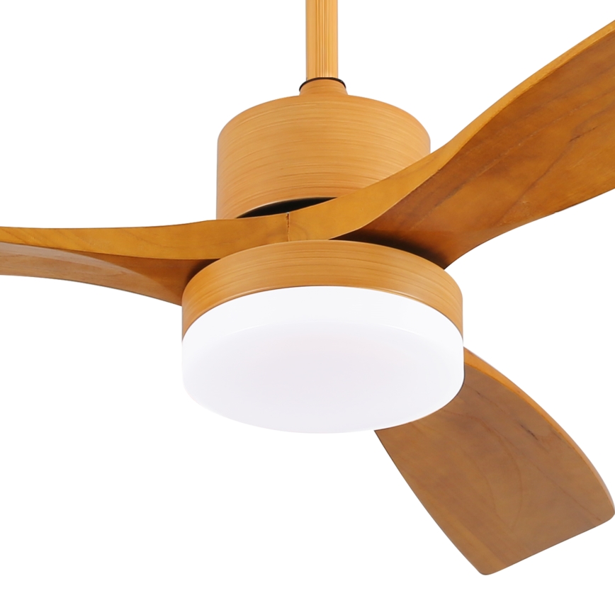 ZEVENTI - LED lubinis ventiliatorius MARE LED/24W/230V 3000/4000/6000K Wi-Fi Tuya ąžuolas + nuotolinis valdymas