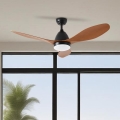 ZEVENTI - LED lubinis ventiliatorius MURO LED/18W/230V 3000-6000K Wi-Fi Tuya juoda + nuotolinio valdymo pultas