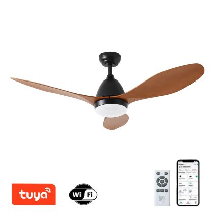 ZEVENTI - LED Reguliuojamas lubinis ventiliatorius MURO LED/18W/230V 3000-6000K Wi-Fi Tuya juoda + nuotolinio valdymo pultas