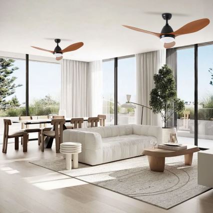 ZEVENTI - LED Reguliuojamas lubinis ventiliatorius MURO LED/18W/230V 3000-6000K Wi-Fi Tuya juoda + nuotolinio valdymo pultas