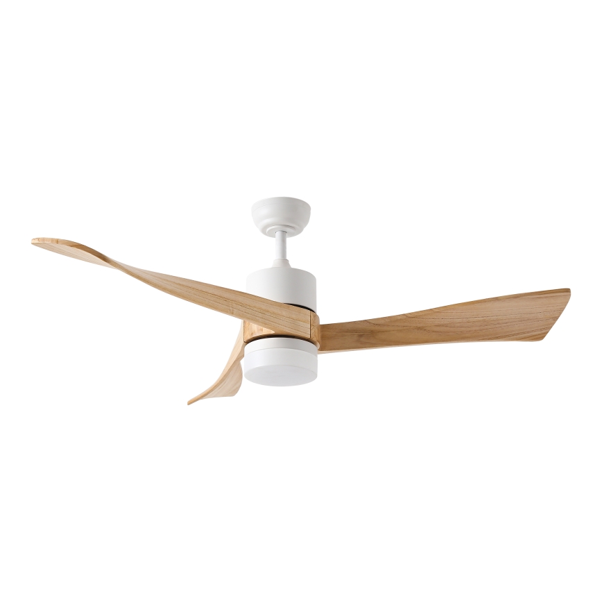 ZEVENTI - LED Reguliuojamas lubinis ventiliatorius NATURITO LED/18W/230V 3000-6000K Wi-Fi Tuya balta/ąžuolas + nuotolinio valdymo pultas