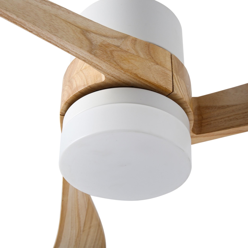 ZEVENTI - LED Reguliuojamas lubinis ventiliatorius NATURITO LED/18W/230V 3000-6000K Wi-Fi Tuya balta/ąžuolas + nuotolinio valdymo pultas