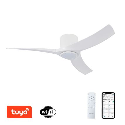 ZEVENTI - dimeriuojamas LED lubinis ventiliatorius ORBITO LED/24W/230V 3000/4000/6000K Wi-Fi Tuya baltas + nuotolinis valdymas