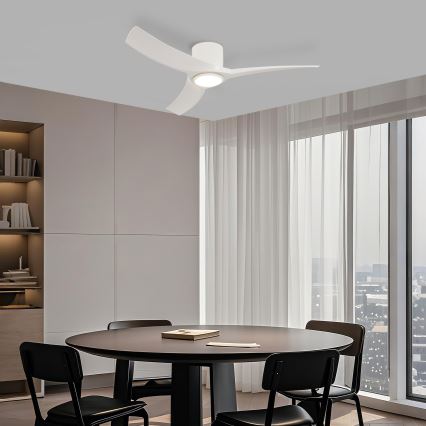 ZEVENTI - dimeriuojamas LED lubinis ventiliatorius ORBITO LED/24W/230V 3000/4000/6000K Wi-Fi Tuya baltas + nuotolinis valdymas