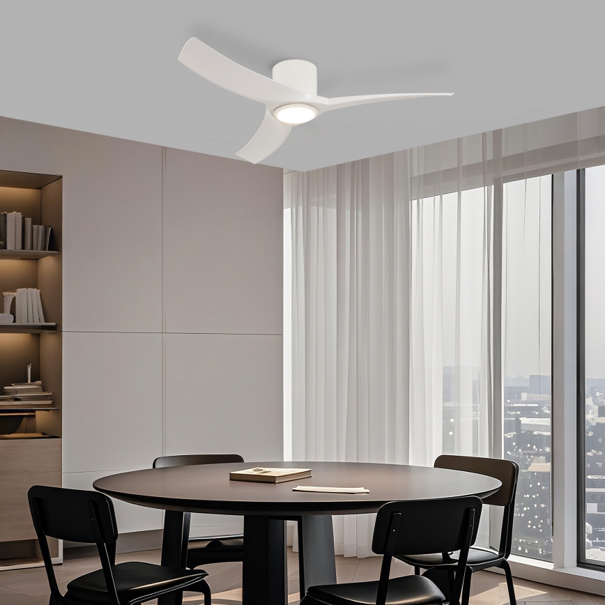 ZEVENTI - dimeriuojamas LED lubinis ventiliatorius ORBITO LED/24W/230V 3000/4000/6000K Wi-Fi Tuya baltas + nuotolinis valdymas