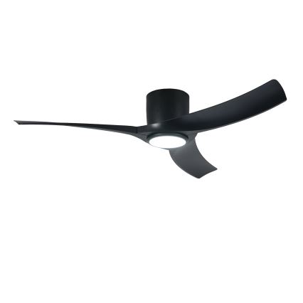 ZEVENTI - LED dimeriuojamas lubinis ventiliatorius ORBITO LED/24W/230V 3000/4000/6000K Wi-Fi Tuya juodas + nuotolinis valdymas