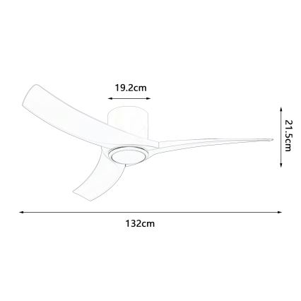 ZEVENTI - LED dimeriuojamas lubinis ventiliatorius ORBITO LED/24W/230V 3000/4000/6000K Wi-Fi Tuya juodas + nuotolinis valdymas