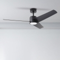 ZEVENTI - LED lubinis ventiliatorius ORVIETO LED/18W/230V 3000-6000K Wi-Fi Tuya juodas + nuotolinio valdymo pultas