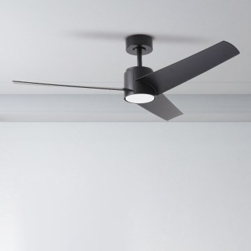 ZEVENTI - LED lubinis ventiliatorius ORVIETO LED/18W/230V 3000-6000K Wi-Fi Tuya juodas + nuotolinio valdymo pultas