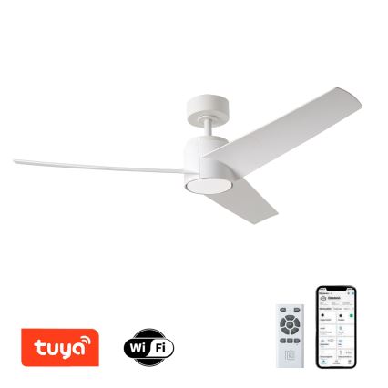 ZEVENTI - LED lubinis ventiliatorius ORVIETO LED/18W/230V 3000/4000/6000K Wi-Fi Tuya balta + su nuotoliniu pulteliu