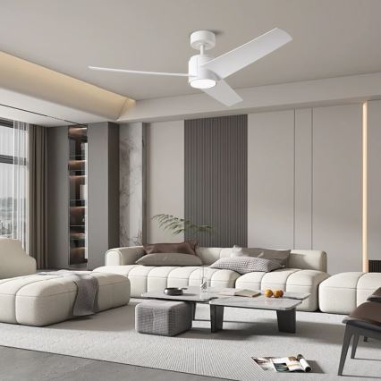 ZEVENTI - LED Reguliuojamas lubinis ventiliatorius ORVIETO LED/18W/230V 3000-6000K Wi-Fi Tuya balta + nuotolinio valdymo pultas