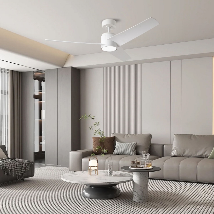 ZEVENTI - LED Reguliuojamas lubinis ventiliatorius ORVIETO LED/18W/230V 3000-6000K Wi-Fi Tuya balta + nuotolinio valdymo pultas