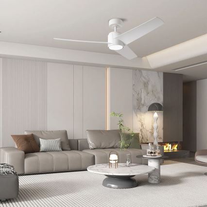 ZEVENTI - LED Reguliuojamas lubinis ventiliatorius ORVIETO LED/18W/230V 3000-6000K Wi-Fi Tuya balta + nuotolinio valdymo pultas