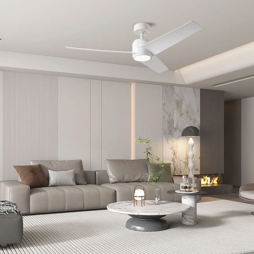 ZEVENTI - LED Reguliuojamas lubinis ventiliatorius ORVIETO LED/18W/230V 3000-6000K Wi-Fi Tuya balta + nuotolinio valdymo pultas