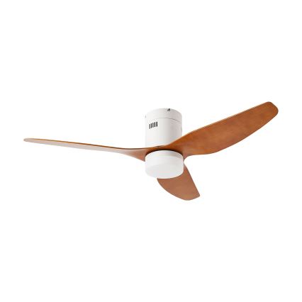 ZEVENTI - LED Reguliuojamas lubinis ventiliatorius PADUA LED/18W/230V 3000-6000K Wi-Fi Tuya balta/ruda + nuotolinio valdymo pultas