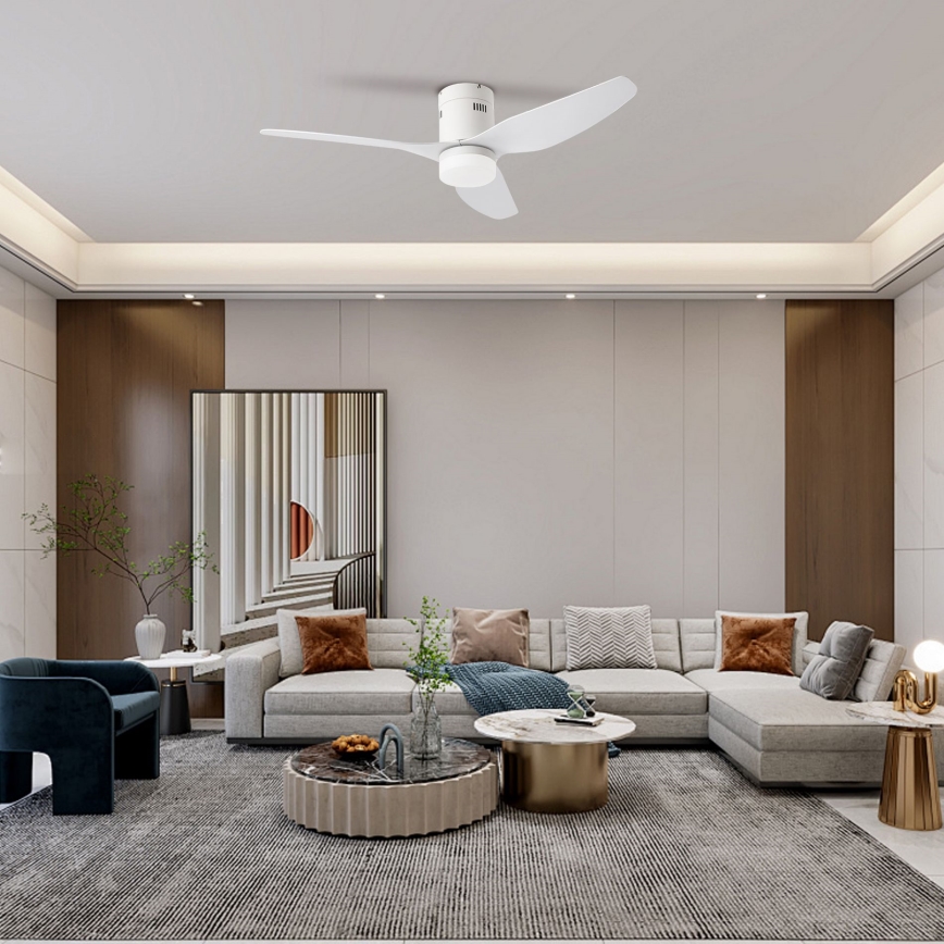 ZEVENTI - LED Reguliuojamas lubinis ventiliatorius PADUA LED/18W/230V 3000-6000K Wi-Fi Tuya balta + nuotolinio valdymo pultas